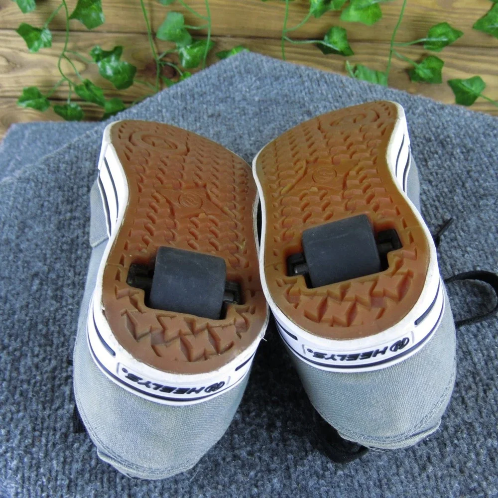 Heelys Launch Boys Sneakers Size 4M Gray Canvas‎ with Wheels